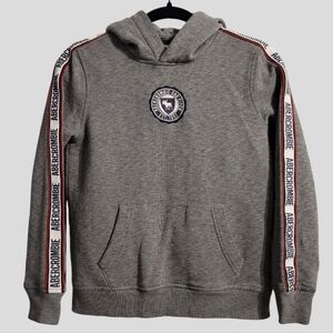 Abercrombie Kids Hoodie Boys 9/10 Gray Long Sleeve Spell-Out Logo Outdoors Comfy